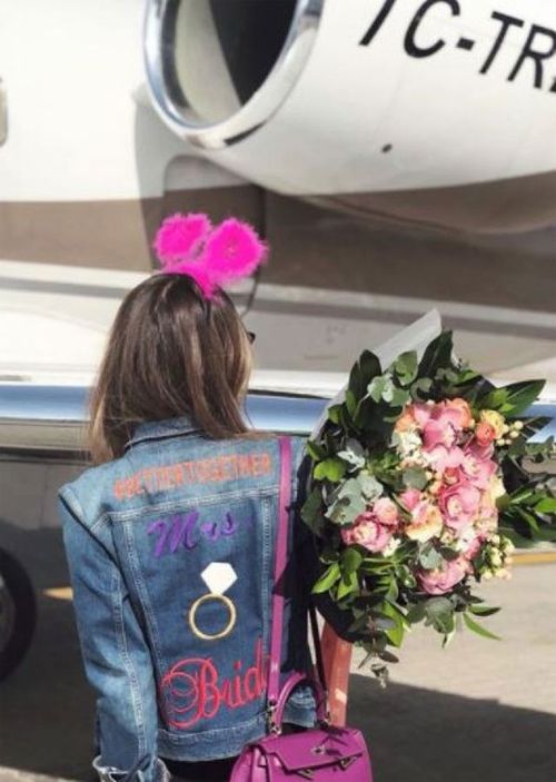 Mina Basaran as she boarded the private jet that would crash in Iran. (Instagram)