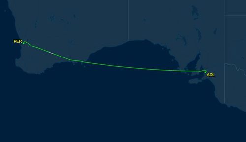 It took off again at 1am and continued to Perth. Picture: FlightAware24