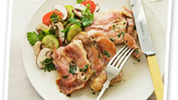 Veal scallopine with prosciutto