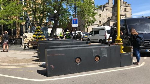 The barrier have been placed along the carriage procession route. Picture: Gabrielle Adams