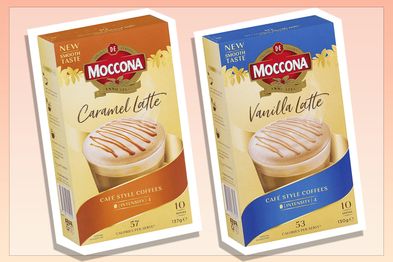 9PR: Moccona Caramel Latte, 10 Sachets and Moccona Vanilla Latte, 10 Sachets