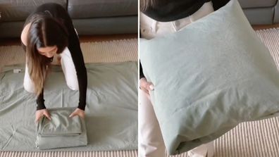 Chantel Mila sheet folding hack