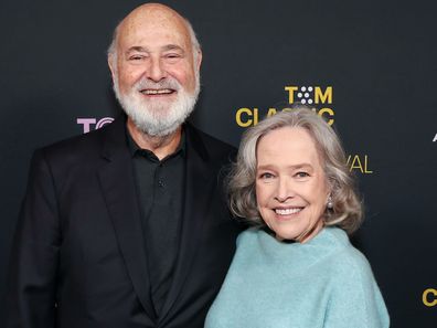 Rob Reiner and Kathy Bates attend the screening of Misery during the 2025 TCM Classic Film Festival at TCL Chinese Theatre on April 25, 2025 in Hollywood, California. 
