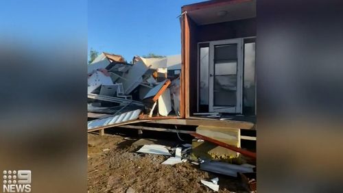 A farmhouse in the north of Cummins was obliterated.   