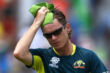 Adam Zampa of Australia reacts during the ICC Men&#x27;s T20 Cricket World Cup West Indies &amp; USA 2024 Super Eight match between Australia and India at Daren Sammy National Cricket Stadium on June 24, 2024 in Gros Islet, Saint Lucia. (Photo by Gareth Copley/Getty Images)