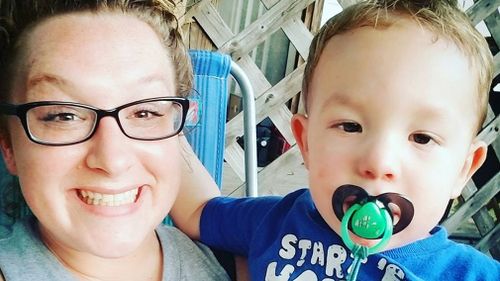 Ms Hurt with one-year-old son Parker. (Facebook/Erika Hurt)