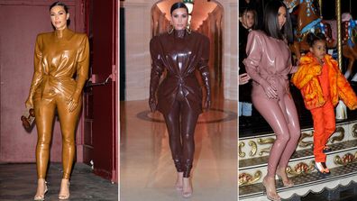 Kim Kardashian Wore Latex at Paris Fashion Week Three Times in One