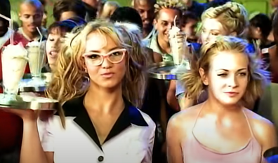 Melissa Joan Hart in Britney Spears' music video Crazy.