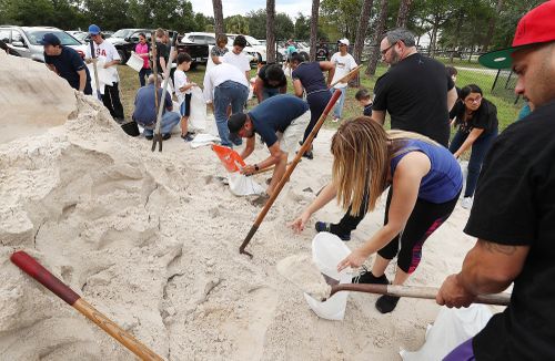 Sandbags are being offered in advance of Hurricane Dorian, which is forecast to likely hit Florida. 