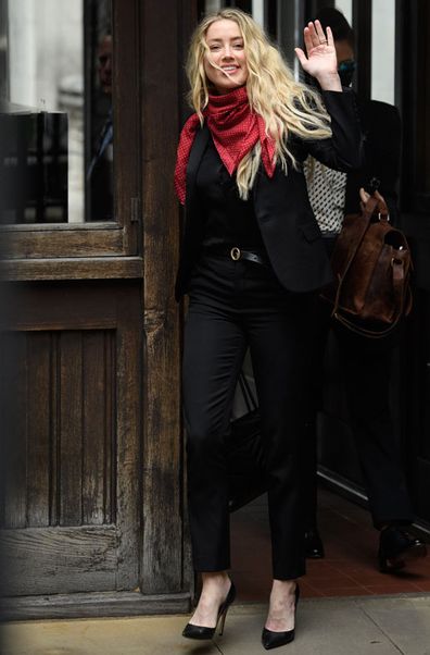 Actress Amber Heard arrives at the Royal Courts of Justice, Strand on July 16, 2020 in London, England
