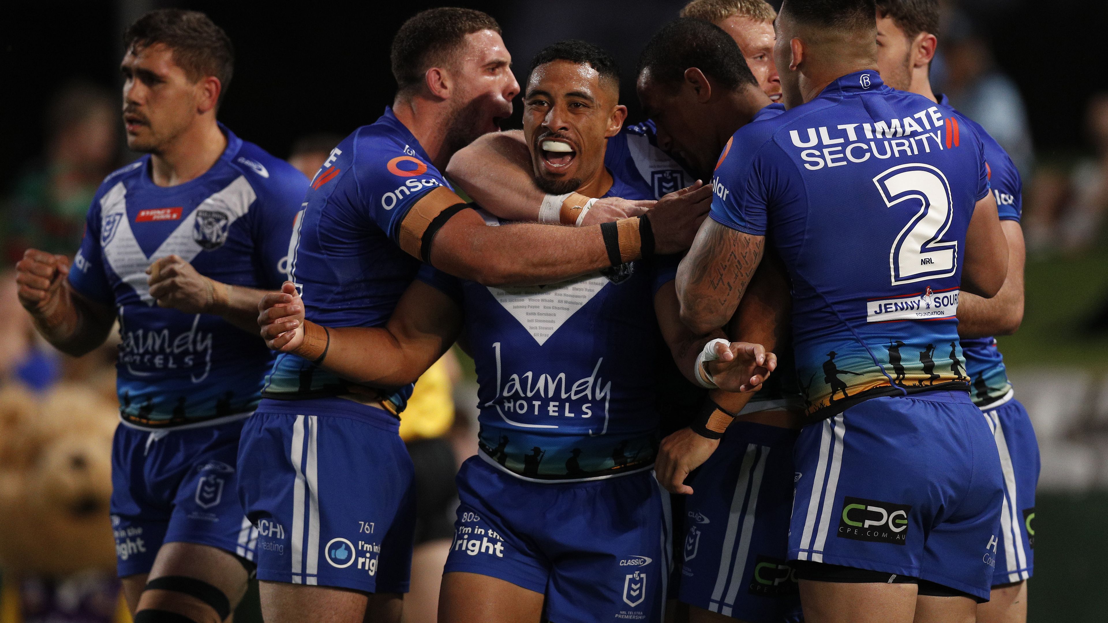 Canterbury Bulldogs win first game of season, beating Cronulla Sharks in last-minute thriller
