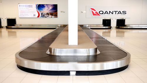 An empty baggage claim at Adelaide Airport, as the Australia aviation industry is rocked by the coronavirus pandemic. 