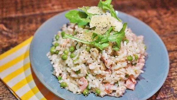 Chicken mince and pea risotto