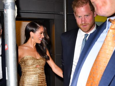 Meghan Markle, Duchess of Sussex, and Prince Harry, Duke of Sussex leave The Ziegfeld Theatre on May 16, 2023 in New York City. (Photo by James Devaney/GC Images)