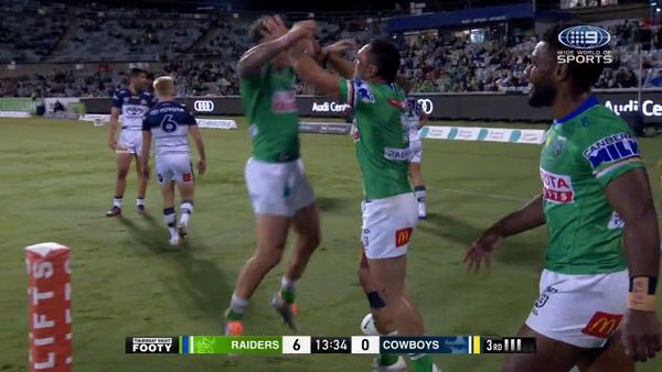 NRL news 2022, Canberra Raiders vs North Queensland Cowboys, Tom Starling  try, video