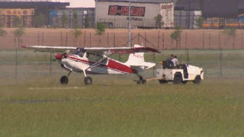 The 51-year-old pilot of the plane managed to escape with minor injuries.