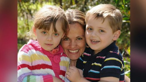 Maria Claudia Lutz and her two children, Elisa and Martin. (9NEWS)