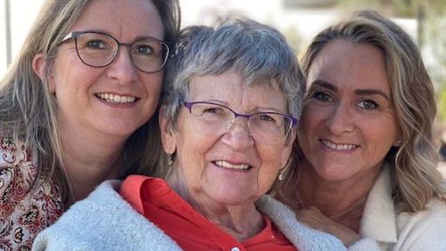Nicola Clements (left), pictured with her mother Sheila and sister Cheryl, both of whom are permanent Australian residents.