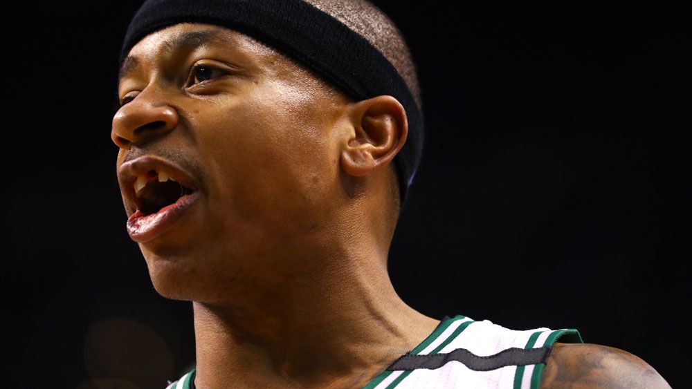Boston Celtics guard Isaiah Thomas after losing his tooth in the NBA playoffs. (Getty Images)
