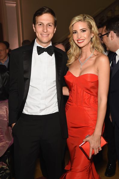 Ivanka Trump and Jared Kushner attends the Bloomberg & Vanity Fair cocktail reception following the 2015 WHCA Dinner at the residence of the French Ambassador on April 25, 2015 in Washington, DC.