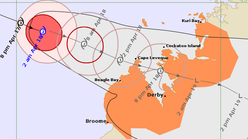 Cyclone Errol map 