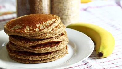 Healthy banana oat pancakes