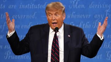 President Donald Trump speaks during the first presidential debate with Democratic presidential candidate former Vice President Joe Biden Tuesday, Sept. 29, 2020, at Case Western University and Cleveland Clinic, in Cleveland. (AP Photo/Julio Cortez)