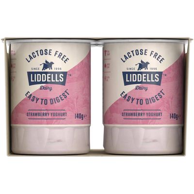Liddell's Lactose Free Strawberry Yoghurt 4x140g