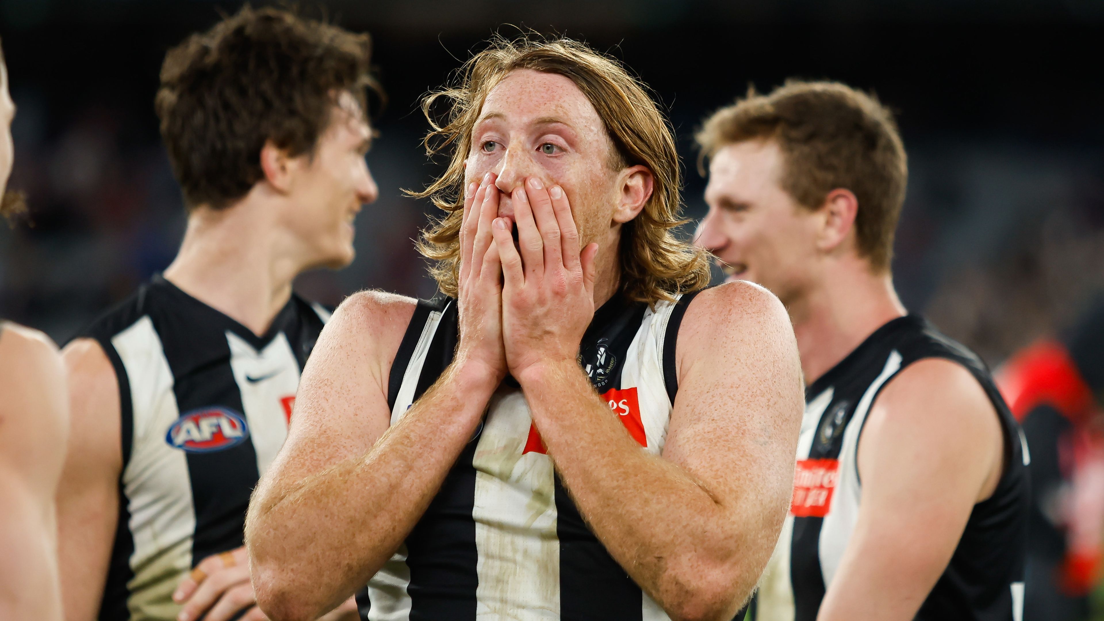 Nathan Murphy of the Magpies celebrates at the Melbourne Cricket Ground.