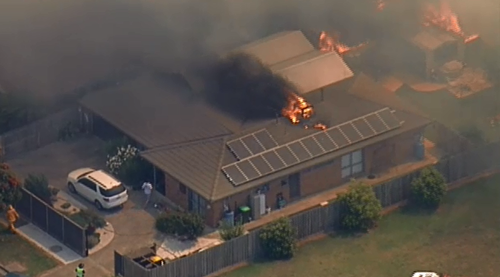 One of the home son fire at Carrum Downs. (9NEWS)