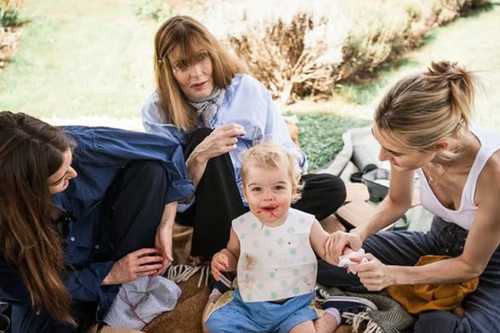 Skye Gyngell e sua família.