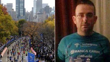 Gianclaudio Marengo (right) disappeared after finishing the New York City Marathon on Sunday. (AP)