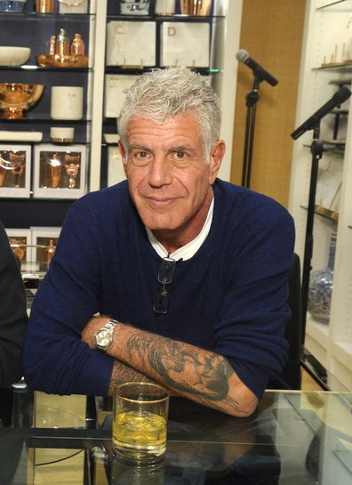 Anthony Bourdain attends Hey New York: Meet Anthony Bourdain + Eric Ripert book signing event at Williams-Sonoma Columbus Circle on December 2, 2016 in New York City.