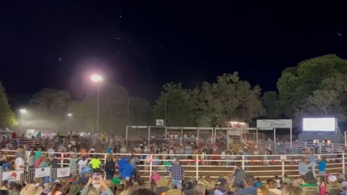 A raging bull has charged into crowds attending a rodeo in outback Western Australia.