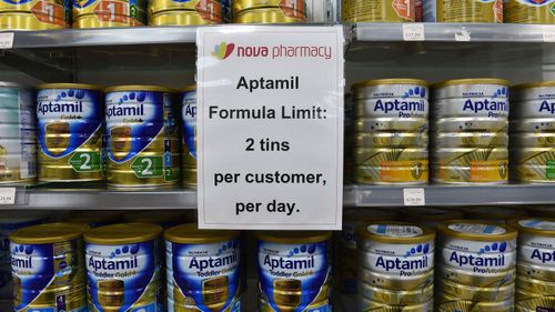 Supermarkets and chemists have implemented buying  restrictions on baby formula.