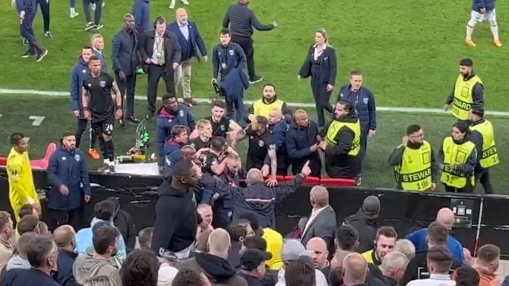 West Ham players storm stands as families attacked following semi final win over AZ Alkmaar
