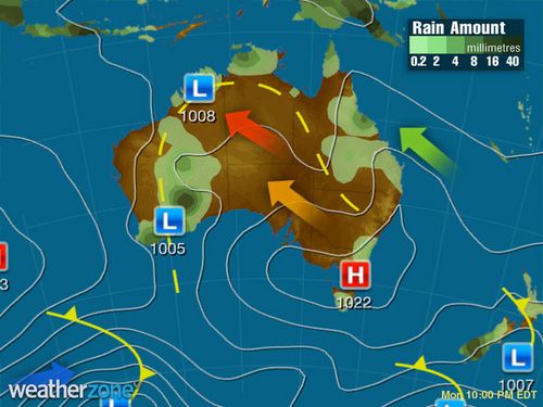 Temperatures will begin to climb from Monday. (Weatherzone)