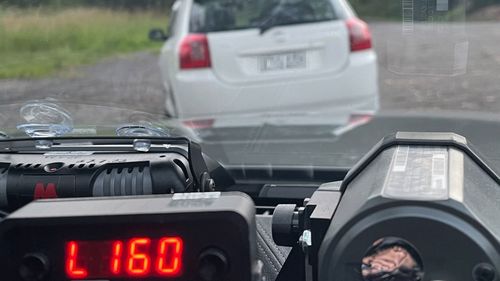 The woman was clocked doing 160km/h in a 110km/h zone.