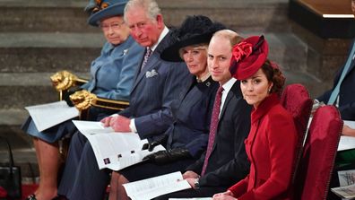 Queen Elizabeth, Prince Charles, Duchess of Cornwall, Prince William, Duchess of Cambridge attend Commonwealth Day Service 2020 on March 9, 2020 in London