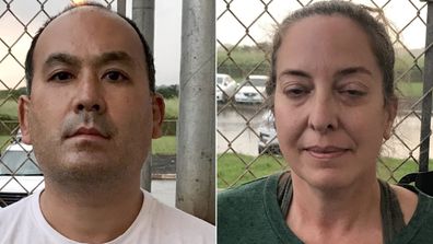 Wesley Moribe (left) and Courtney Peterson (right) of Wailua, Hawaii, were arrested after allegedly flying back to their home state knowing they had tested positive for COVID-19.