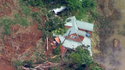 nsw flood update; landslide near lismore in Main Arm