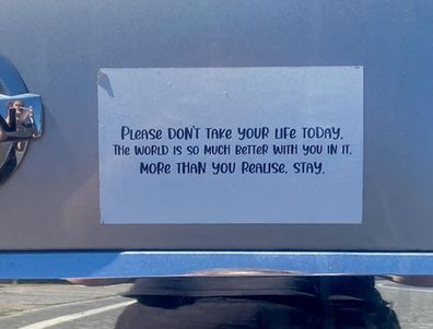 Bumper sticker saves stranger's life