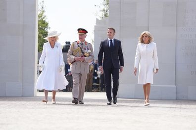 Queen Camilla, King Charles III, President of France Emmanual Macron, and Brigitte Macron 