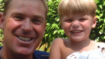 Shane Warne with his son Jackson.