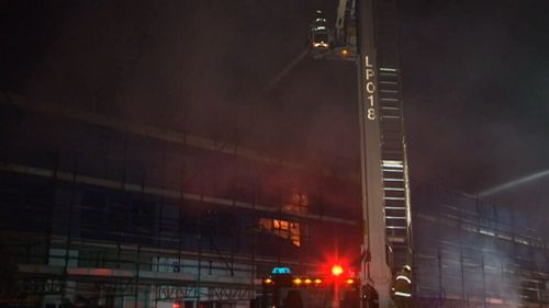 Fire engulfs construction site in Belmore in Sydney’s south-west