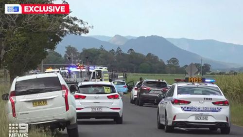 Scene of the horrific smash during the Men's National Road Series on the NSW north coast.