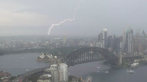 A snap storm caused delays at Sydney Airport this afternoon.