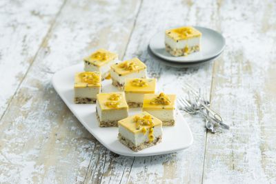 Thermomix's passionfruit and coconut slice