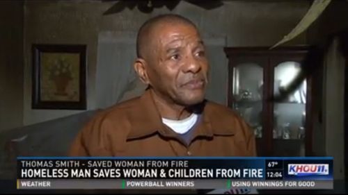 Homeless man repays family who took him in by saving them from a fire