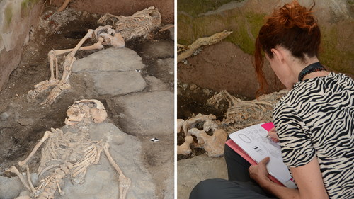 The remains of three new Pompeii victims have been unearthed. 